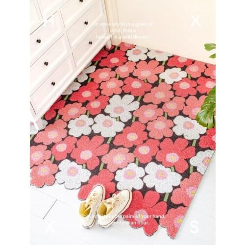 Welcome Mat Flowers Resist Dirt Indoor Outdoor Front Door Rug Bathroom Mats Entrance Doormat Large Carpet Non Slip Rubber Back