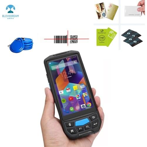 IP66 Android QR Barcode Scanner PDA with Portable HID Reader LF 125khz 1342khz FDXB Handheld PDA for Animal and Bin Tag Scanning