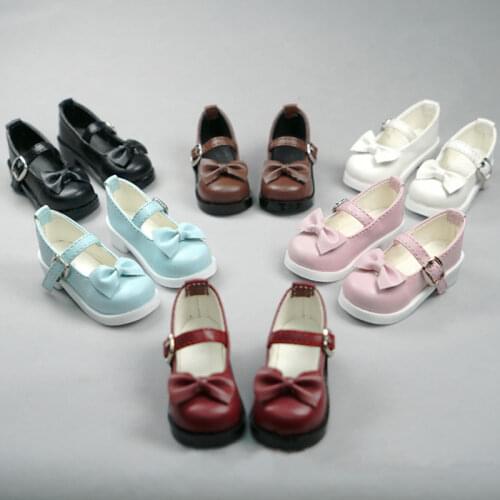 BJD Doll Boots for 1/3 1/4 1/6 MSD YOSD size playful cute bow leather shoes 6 color optional doll accessories