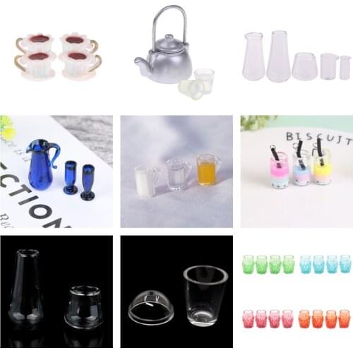 Dollhouse Miniature Mini Orange And Milk Juice Cup Doll House Diy Decoration Charm Food