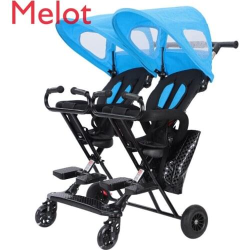 Twin Stroller Lightweight Baby Walking Tool Two-Child Double Baby Child Can Sit and Lie Baby Carriage High Quality and Durable