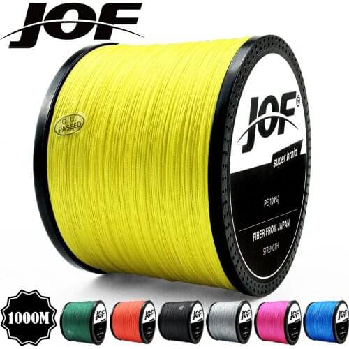 JOF 300M 500M 1000M PE Fishing Line 4 Strands Braided Fishing Line 10-82LB Multifilament Fishing Line Smooth