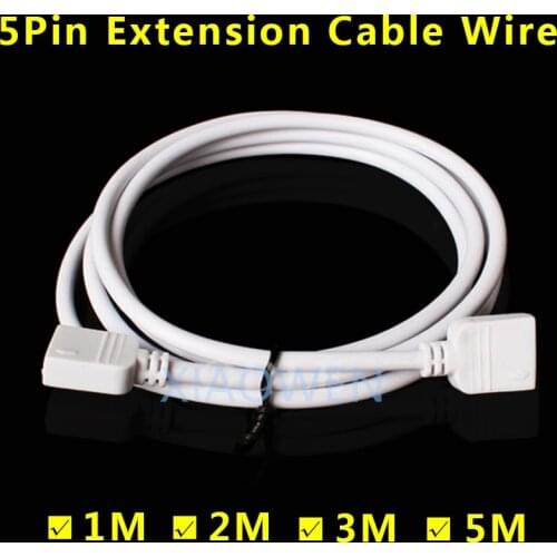 Hot Sale1M1M 2M 3M 5M 5 PIN RGB led connector Extension Cable cord Wire for SMD 5050 3528 RGB LED Strip light