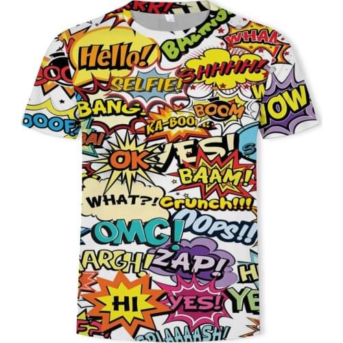 2021 Summer Fashion Papyrus Letters 3D Printing Pattern Mens Short Sleeve T-Shirt Fashion Casual Wear