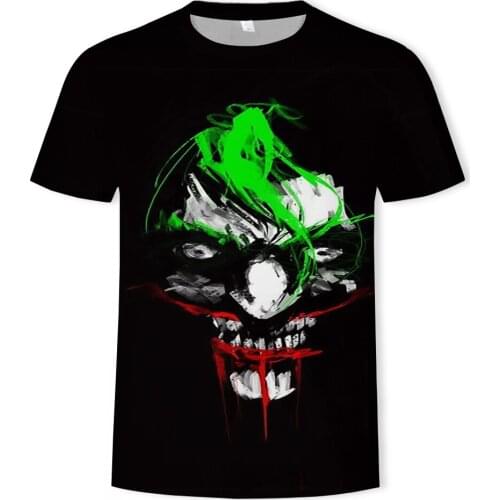 New Horror Movie Joker T-shirt 3d Printing T-shirt Cool Men and Women All-match T-shirt Summer Casual Streetwear Clown T-shirt