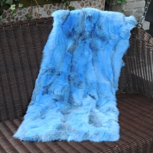 CX-D-18F Soft And Warm Patchwork Rabbit Fur Throw Blankets Bed Towel Real Fur Mermaid Blanket Decorative Rug Sofa Cover