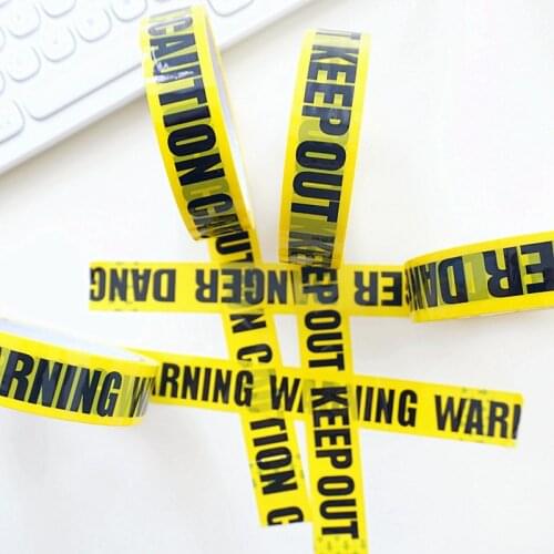 2.4cm X 25M Warning Tape Black Yellow Bottom Safety Tape Identification Labor Protection Self-adhesive Warning Tape Stickers