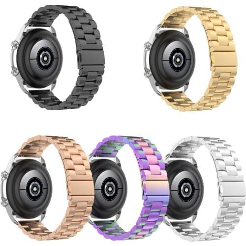 22mm 20mm Band Strap For SAMSUNG Galaxy Watch 42 46mm gear S3 Active2 Band Stainless Steel For Amazfit Bip GTR strap Wristbands
