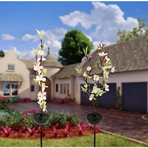 Solar Garden Stake Lights IP65 Simulation Flower Branch Decorative Outdoor Ornament for Yard Lawn Courtyard 70cm Tall GQ
