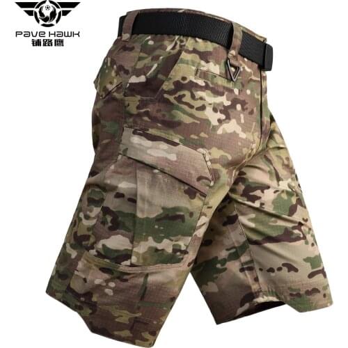 City Tactical Army Fan Camouflage Shorts Male Outdoor Hiking Training Multi-bag Water Resistant Military Tactics Short Trouser