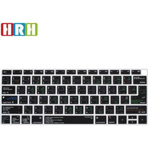 VIM/VI Hotkey Shortcuts Silicone Keyboard Cover Skin for MacBook Newest Air 13" 2018 Release A1932 with Retina Display Protector