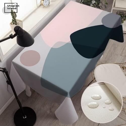 Table Cloth Cotton Linen Waterproof Tablecloth Rectangular Tablecloth Morandi Table Cover For New Year