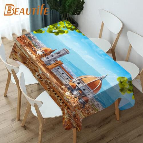 Beautiful City Florence Tablecloth Fashion Style Party Table Waterproof Table Covers Home Dining Tea Table Decoration 0820