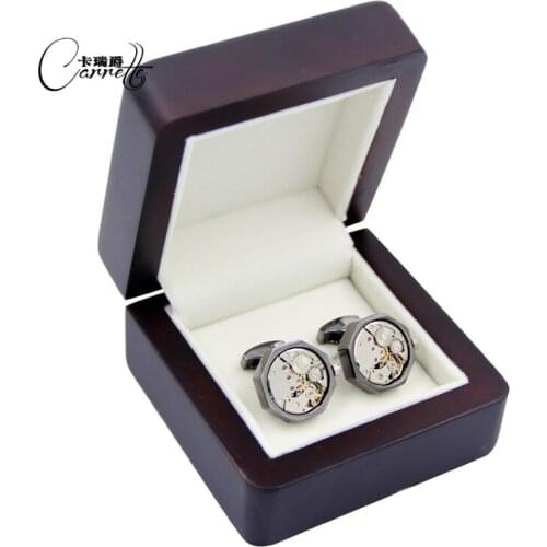 High-level French cuff gift box a pair of wood 80 * 80 * 47 mm free shipping (excluding cufflinks)