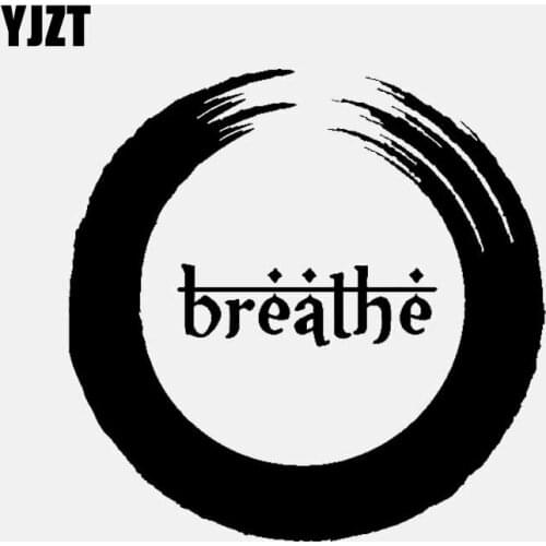 YJZT 15.9CM*15.9CM Breathe Buddhism Fitness Meditation Car Sticker Vinyl Decal Black/Silver C3-1535