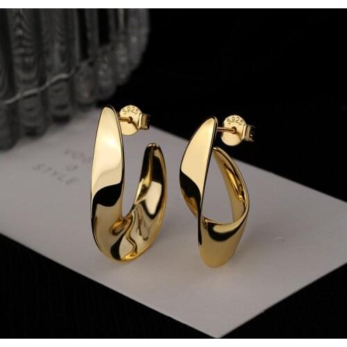 Silvology 925 Sterling Silver Irregular Flake Stud Earrings for Women Exaggeration Bohemia Earrings Aesthetics Hawaii Jewelry