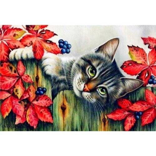 Animal Cat DIY 11CT Cross Stitch Embroidery Kits Craft Set Printed Canvas Cotton Thread Home Decoration New Design Dropshipping