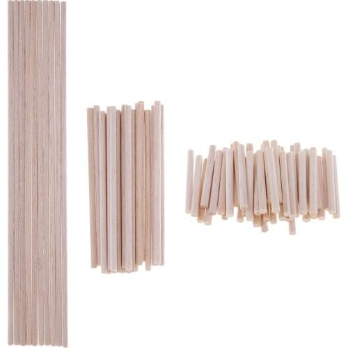 10/20/50pc Balsa Wood Unfinished Craft Round Sticks Dowel Rod Model Building