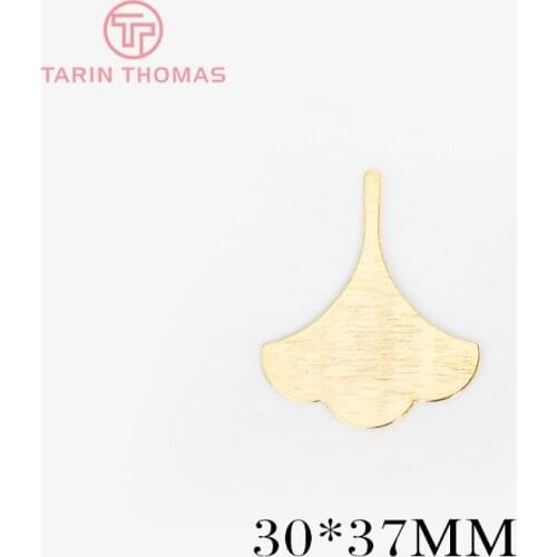 10PCS 30x37MM 24K Gold Color Brass Ginkgo Tree Leaf Leaves Charms Pendants High Quality Diy Jewelry Findings Accessories