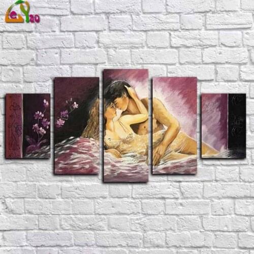 5d DIY Round diamond painting Cross stitch inlaid Diamond Embroidery Full Drill Sexy woman man Home Decor 5 piece couple picture