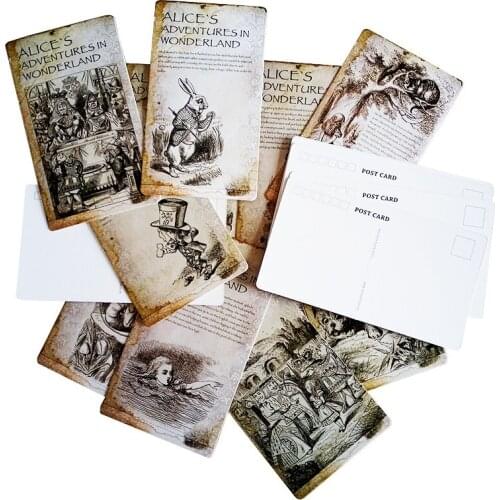 6packs/lot Vintage Story Postcards Alices Adventures In Wonderland Postcard Greeting Invitation Gift Cards Wholesale