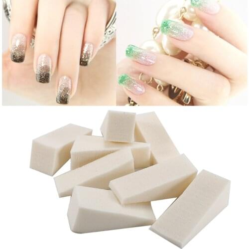 8Pcs/Set Triangle Nail Art Polish Gradient Color Changing Sponge Stamper Stamping Painting Image Easy Transfer Foam Kit TSLM1