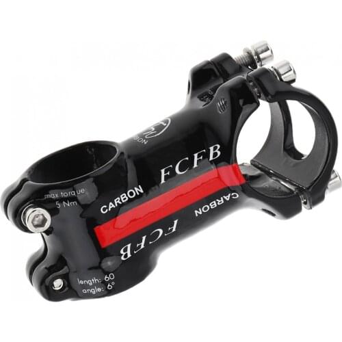 Aluminum Carbon Fiber Riser Rod Stem Carbon Fiber Bicycle Ultralight Stem Carbon Handle 28.6-31.8MM 6 Degrees