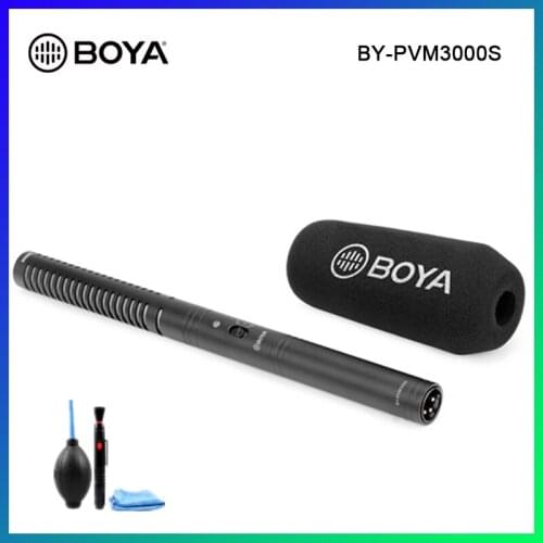 BOYA BY-PVM3000S BY-PVM3000M Professional Supercardioid Condenser shotgun Microphone for Intervidew Broadcast DSLR
