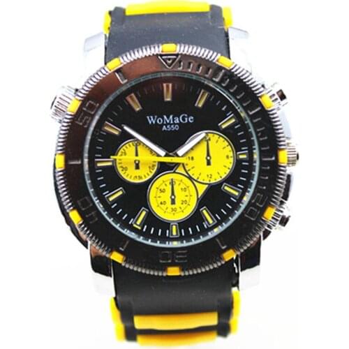 New Fashion Splice Silicone Strap Wristwatch Designer Watch 3 Eyes Decoration Men Military Quartz Watch Womage Brand Women Watch