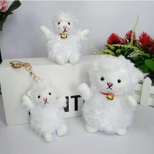 Child Cute Blush Lamb Doll Plush Toys Mini Cartoon Sheep School Bag Pendant Doll Creativity Animal Keychain Kids Holiday Gifts