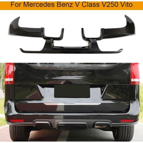 Carbon Fiber Rear Bumper Diffuser Lip Spoiler For Mercedes Benz V Class V250 Vito W447 Rear Bumper Diffuser Protection Guard