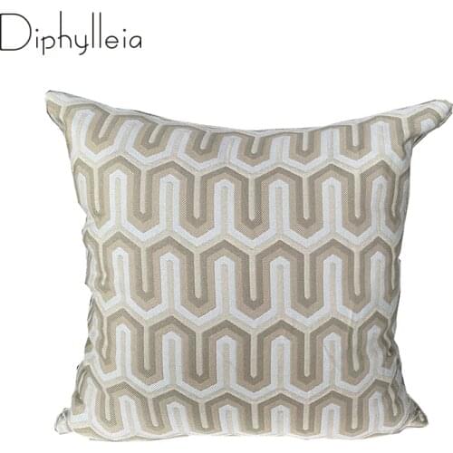 Diphylleia Customized Cushion Cover Modern Simple Geometry Jacquard Light khaki Pillowcase Luxury High End Atmosphere Home Decor