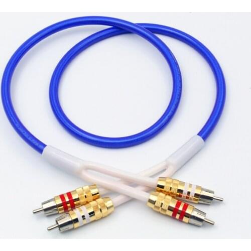 HiFi 2RCA to 2RCA Cable Hi-end 4 core Oxygen-Free Copper Silver-Plated Dual RCA Audio Line