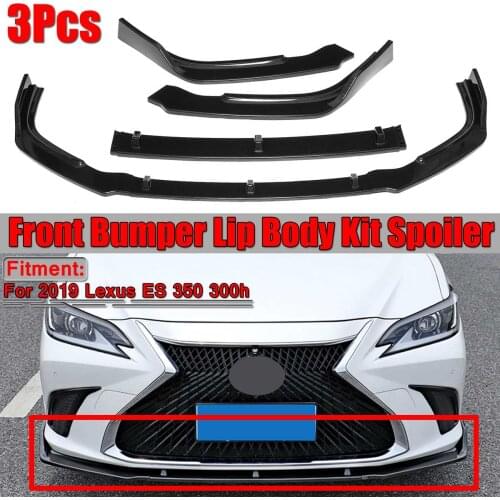 Chrome / Black 3pcs Car Front Bumper Lip Splitter Body Kit Spoiler Diffuser For Lexus ES 350 300h 2019 Trim Bumper For Lexus