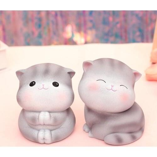 Resin Kitty Toy Expression Cat Model Statue Figurine Bookshelf Hallway Decor for Home Tabltop Decor Car Cake Display Kid Gifts