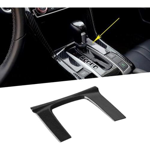 Carbon Fiber Interior Mouldings Gear Box Panel Cover Trim For Honda Civic 10th 2016 2017 2018 2019 LHD