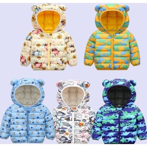 Baby Boy New Jackets Spring Autumn Winter For Girl Cartoon Warm Thick Hooded Coat Kids Outerwear Toddler Clothes Children Outfit