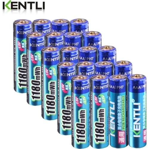 KENTLI no memory effect 1.5v 1180mWh AAA polymer lithium li-ion rechargeable batteries aaa battery