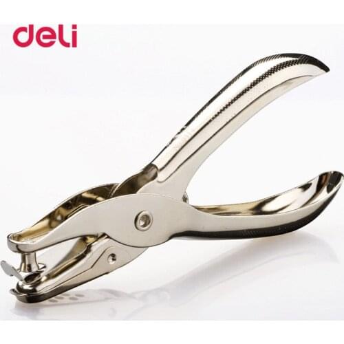 Deli Metal Hand With Punch Normel Design Solid Silver Colour Single 1 Hole 16mm Deep Mini Card Paper Practical Paper Punchs