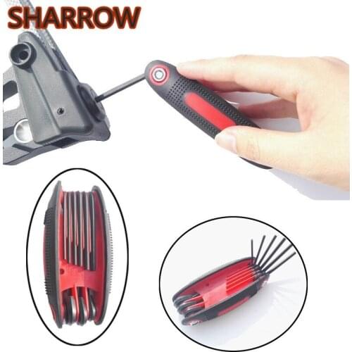 1Pc 9 in 1 Multi Wrench Archery Hex Wrench Fix Repairing Bow Repair Compound Recurve Tools For Shooting Training Accessories