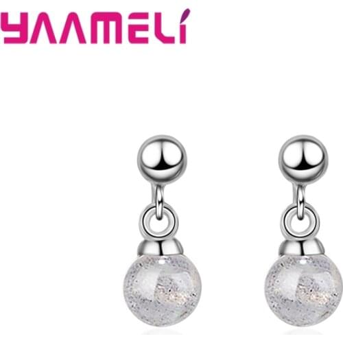 Free Shipping Trendy Elegant Created Big Opal Stone Long Earrings Statement Drop Earrings For Wedding Party Gift