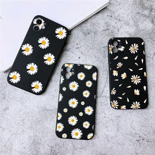 Fashion Fresh Little Daisy Flower Phone Case For iphone 11 12 Pro Max Mini X XS Max XR 7 6 8 Plus SE 20 Love Heart Silica Shell