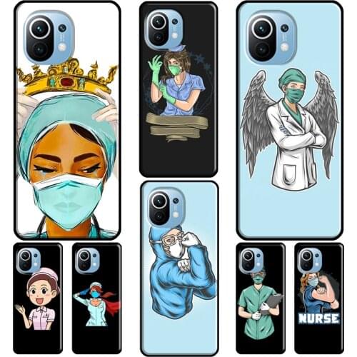 Cartoon Medicine Doctor Nurse For Xiaomi Mi 11 Lite 9T 10T Pro A3 Mi Note 10 Lite Case For POCO F3 F2 M3 X3 Pro Fundas