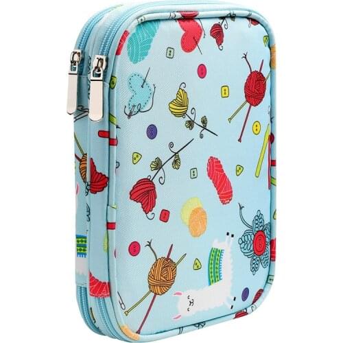 Big Capacity Empty Crochet Hook Pouch Knitting Needles Kit Case Sewing Needles Scissors Ruler Sewing Accessories Storage Bag