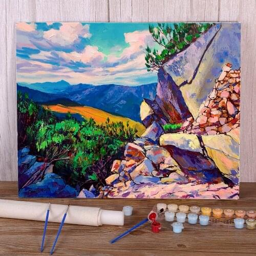 Landscape Gorgans Coloring By Numbers Painting Set Acrylic Paints 40*50 Paiting By Numbers Home Decor For Adults Wholesale