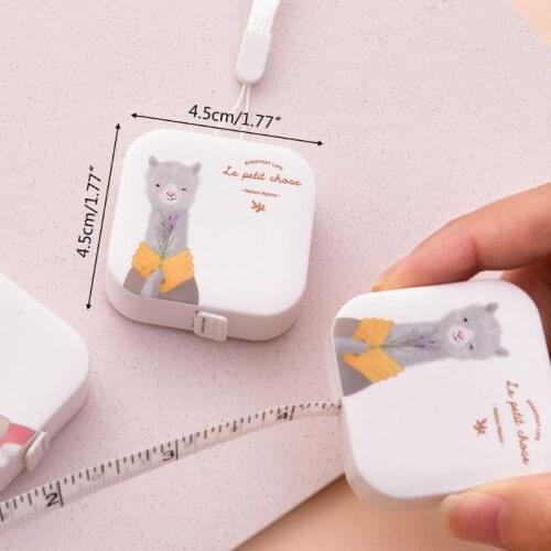 Lovely Tape Measure Candy Color Leather Ruler Box Portable Fashion Design School Supply Student Gift 1.5m
