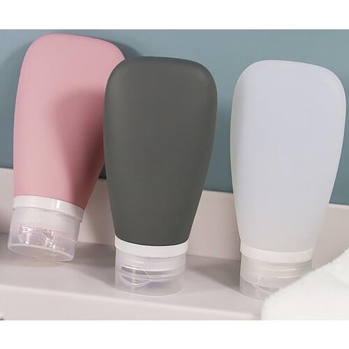 Silicone Travel Bottles 38/60/90ml, Empty Squeeze Travel Containers Leakproof Refillable For Shampoo Conditioner Lotion