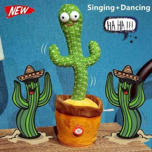 Dancing Cactus Plush Toy Swing Twist Funny Dancing Singing Toys Electronic Shake with song cute Dance Succulent lovers