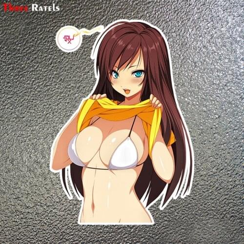 Three Ratels LCS234# 12x17cm Sexy Girl Colorful Car Sticker Funny Stickers Styling Removable Decal