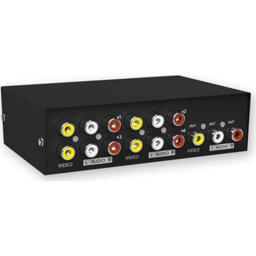 RCA switch AV Switch Audio Video Selector 4 Input 1 Output MT-431AV